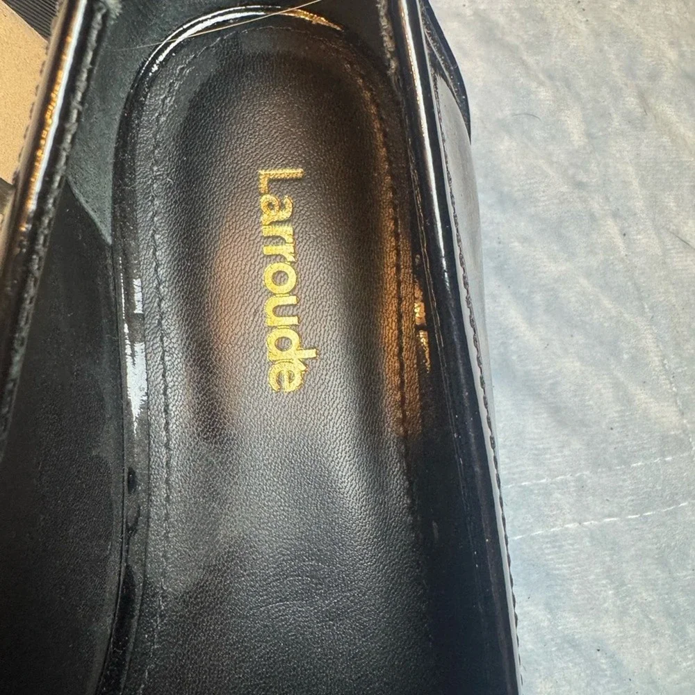 Larroudé‎ Katherine Black Patent Loafers Size 6
